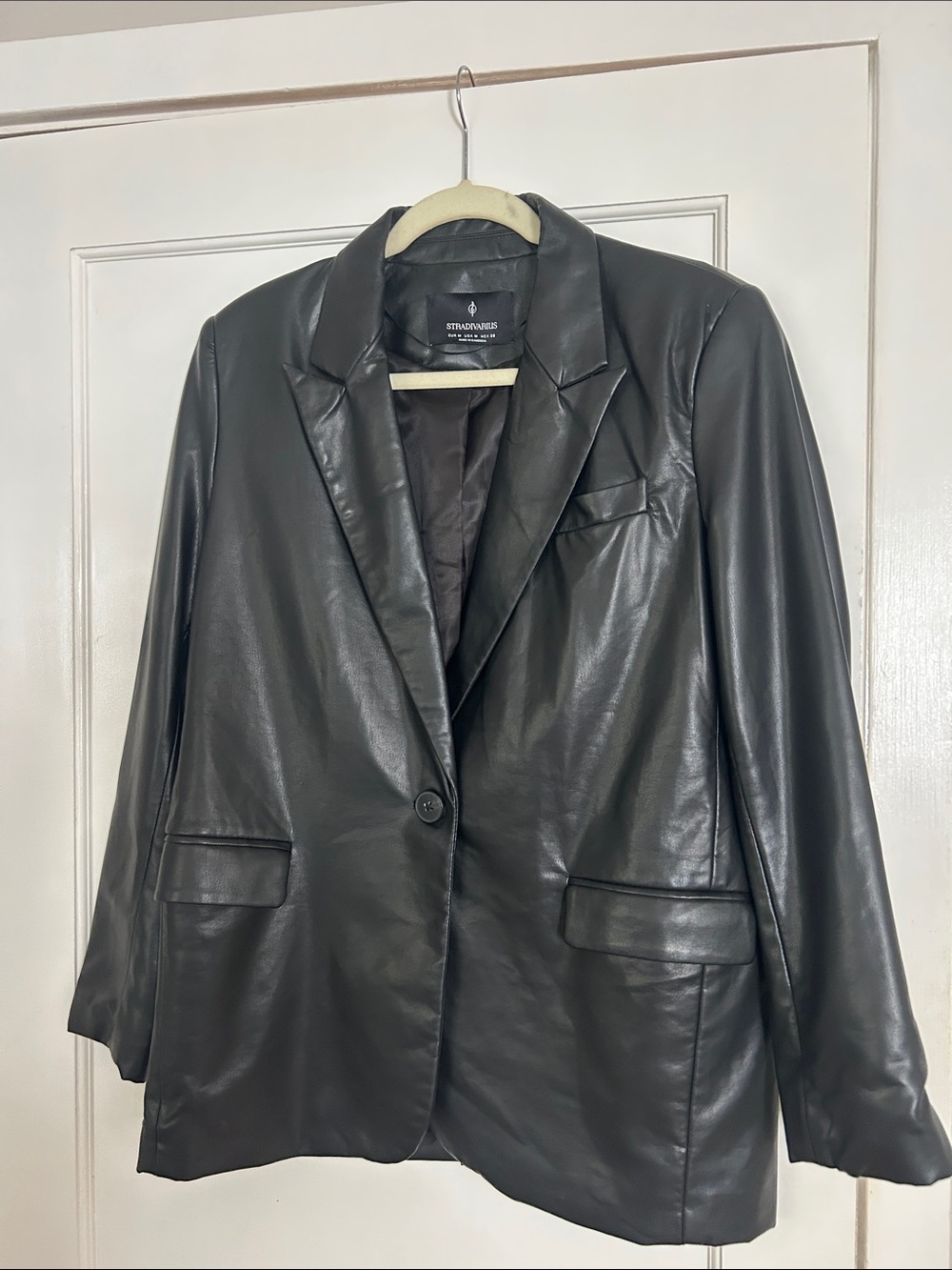 Stradivarius Oversized Leather Blazer